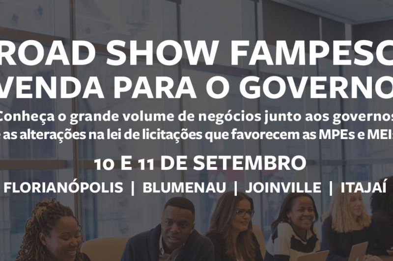 Eventos serão realizados em Florianópolis, Blumenau e Joinville