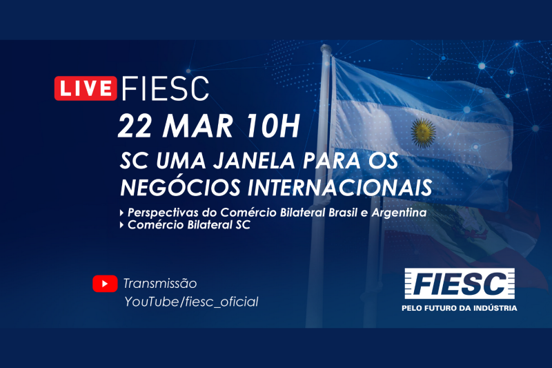 Transmissão será pelo YouTube da FIESC