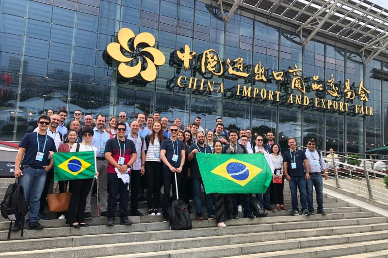 Delegação, liderada pela FIESC, que participou da feira em 2019