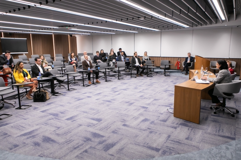 Tatiana Prazeres participou da reunião da Câmara de Comércio Exterior da FIESC (foto: Filipe Scotti)
