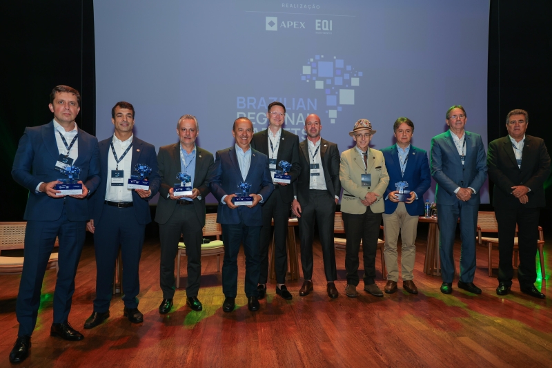 Comitiva de SC no evento Brazilian Regional Markets em São Paulo nesta quarta-feira (24). (foto: Roberto Zacarias / SECOM-SC)
