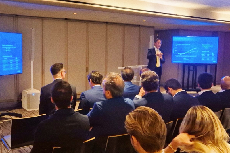 Aguiar, da FIESC, em apresentação no SC Day, em Nova York